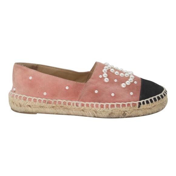 Chanel Espadrille 36 Suede and Faux Leather Pearl CC Flats CC-0523N-0195 - Picture 6 of 13